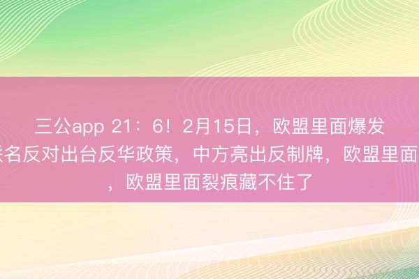 三公app 21：6！2月15日，欧盟里面爆发不合，六国联名反对出台反华政策，中方亮出反制牌，欧盟里面裂痕藏不住了