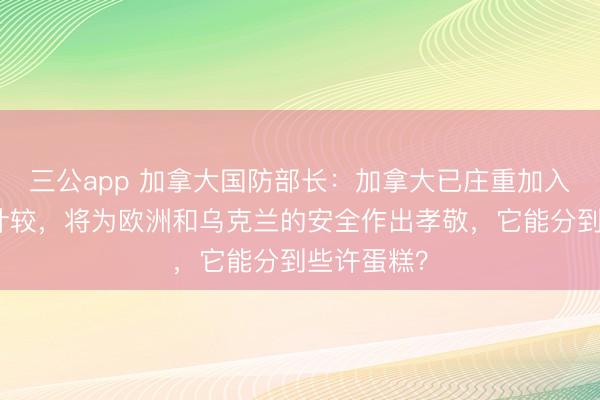 三公app 加拿大国防部长：加拿大已庄重加入欧盟防务计较，将为欧洲和乌克兰的安全作出孝敬，它能分到些许蛋糕？