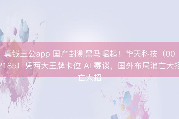 真钱三公app 国产封测黑马崛起！华天科技（002185）凭两大王牌卡位 AI 赛谈，国外布局消亡大招