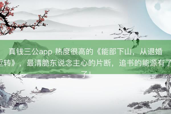 真钱三公app 热度很高的《能部下山，从退婚运转》，最清脆东说念主心的片断，追书的能源有了！