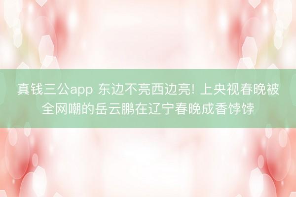 真钱三公app 东边不亮西边亮! 上央视春晚被全网嘲的岳云鹏在辽宁春晚成香饽饽