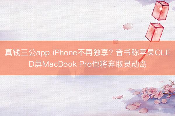 真钱三公app iPhone不再独享? 音书称苹果OLED屏MacBook Pro也将弃取灵动岛
