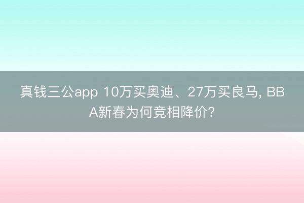 真钱三公app 10万买奥迪、27万买良马, BBA新春为何竞相降价?