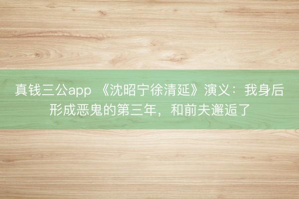 真钱三公app 《沈昭宁徐清延》演义：我身后形成恶鬼的第三年，和前夫邂逅了