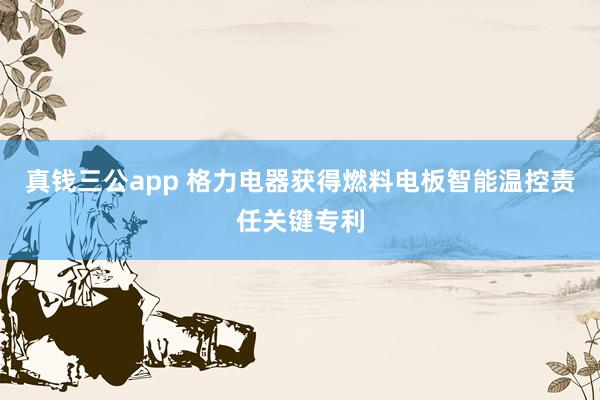 真钱三公app 格力电器获得燃料电板智能温控责任关键专利