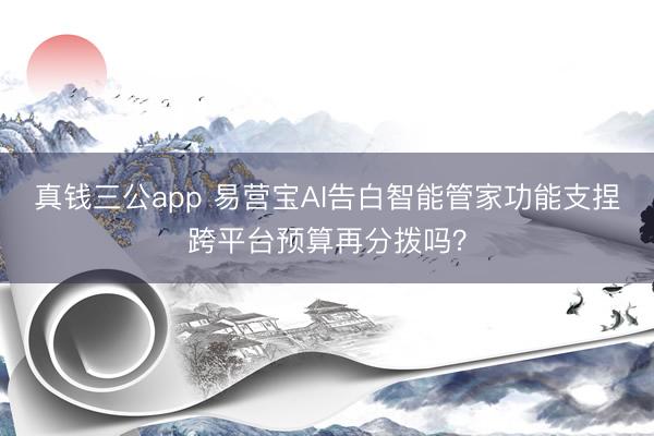 真钱三公app 易营宝AI告白智能管家功能支捏跨平台预算再分拨吗？