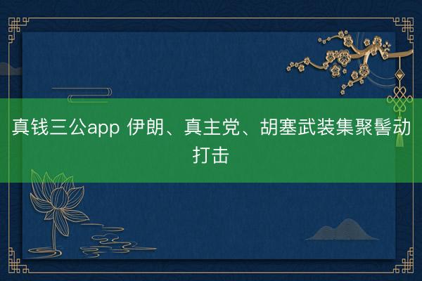 真钱三公app 伊朗、真主党、胡塞武装集聚髻动打击