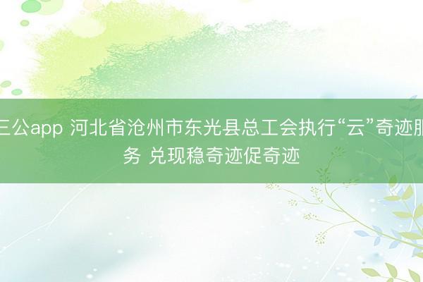 三公app 河北省沧州市东光县总工会执行“云”奇迹服务 兑现稳奇迹促奇迹