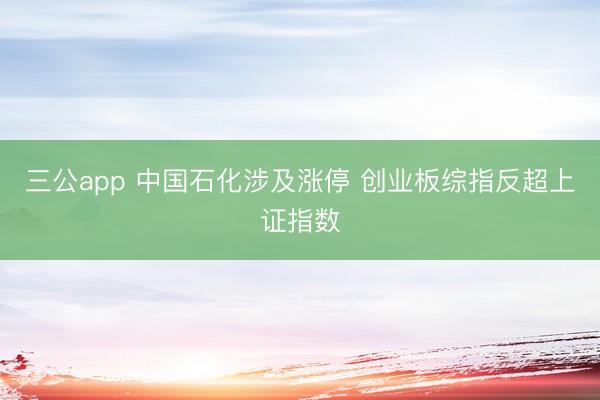 三公app 中国石化涉及涨停 创业板综指反超上证指数