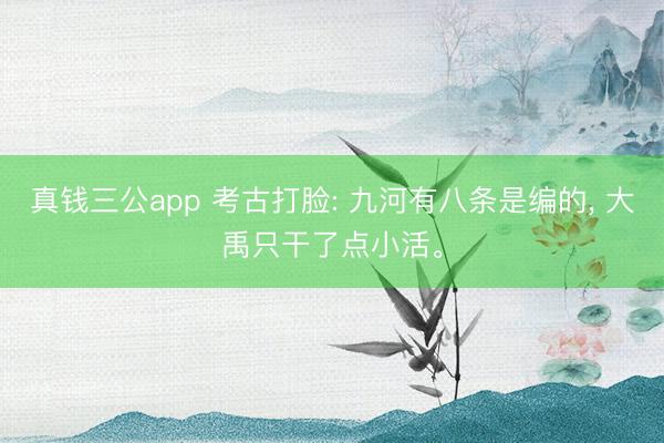真钱三公app 考古打脸: 九河有八条是编的, 大禹只干了点小活。