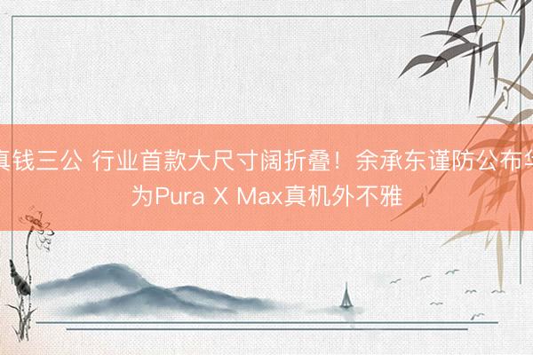 真钱三公 行业首款大尺寸阔折叠！余承东谨防公布华为Pura X Max真机外不雅