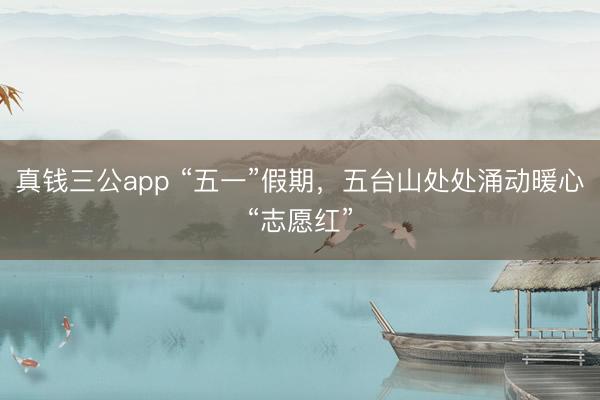 真钱三公app “五一”假期，五台山处处涌动暖心“志愿红”