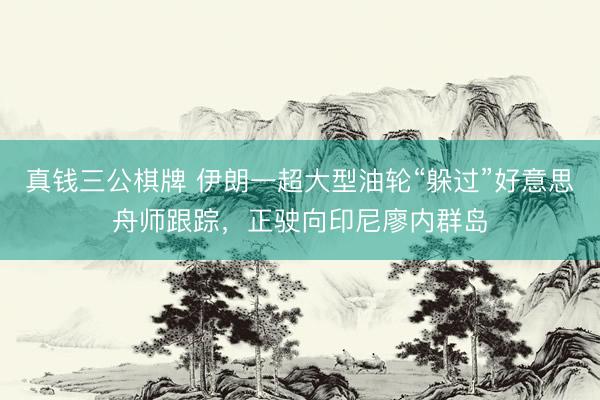真钱三公棋牌 伊朗一超大型油轮“躲过”好意思舟师跟踪，正驶向印尼廖内群岛